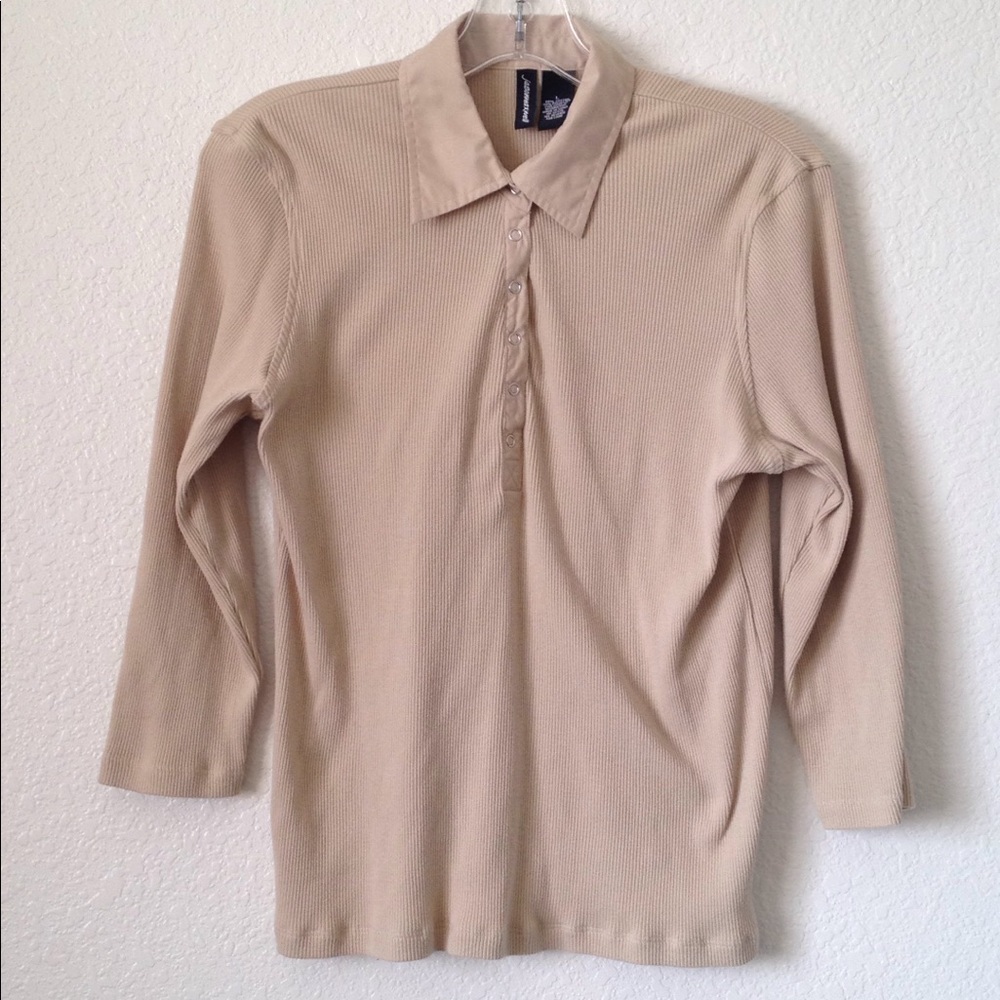 Ladies' jasonmaxwell Ribbed Knit LS T-Shirt large